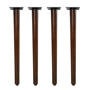 Pieds <span class=keywords><strong>de</strong></span> table ronds en bois <span class=keywords><strong>de</strong></span> noyer foncé <span class=keywords><strong>de</strong></span> 28,3 pouces (72 cm), assemblage facile, pieds <span class=keywords><strong>de</strong></span> table/bureau ronds en bois massif <span class=keywords><strong>de</strong></span> caoutchouc - Product Image 1