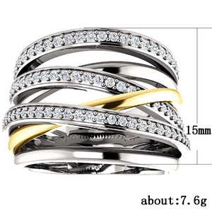 Anello da Donna Multifila con Zirconia Cubica, Gioiello alla Moda per Dito - Product Image 5
