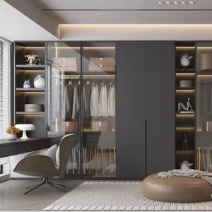 Sistema de Armario de Madera de Lujo Moderno de Alta Gama con Gran Capacidad y Diseño que Ahorra Espacio para Muebles de Dormitorio de Apartamento - Product Image 1