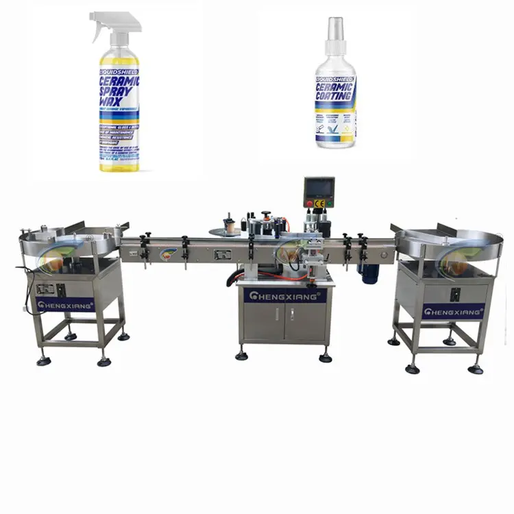 Promotie Automatische Fix Positie 250mll Vloeibare Keramische Coating Fles Etikettering Machine Spray Fles Etikettering Machine