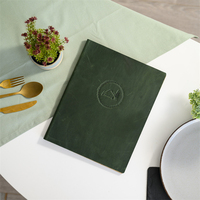 Porte-menu en cuir A4 de qualité supérieure avec pages transparentes pour restaurants et hôtels
