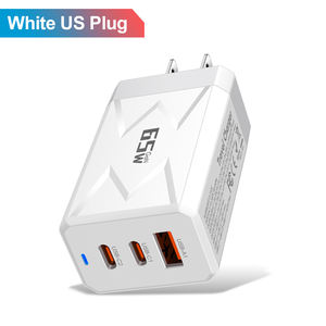 Cargador USB de 65W 2 Tipo C PD QC 3,0 Tipo-C Cargador de teléfono móvil de carga rápida Adaptador para computadora portátil iPhone Xiaomi Redmi <span class=keywords><strong>Samsung</strong></span> - Product Image 1