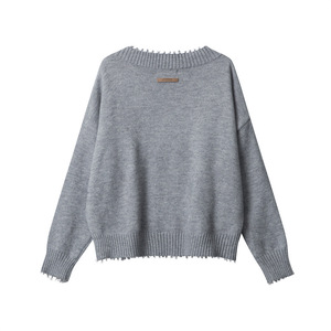 Cárdigan de punto de seda con cuello en V y angustia de moda europea americana para mujer, suéter holgado para invierno, estilo de chica picante - Product Image 4