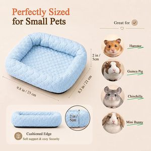 Tapete Refrescante de Seda Gelada para Animais de Estimação com Borda Acolchoada, Cama Antiderrapante para Verão para Porquinhos-da-Índia, Hamsters, Coelhos e Pequenos Animais de Estimação - Atacado - Product Image 3