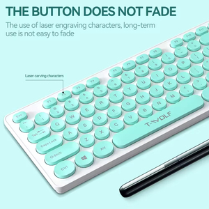 Ensemble clavier et souris sans fil au design punk mécanique, pour le bureau, les affaires, les filles - Product Image 3