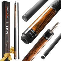 Tongkat Biliar Profesional BanLy Low Deflection dengan Shaft Serat Karbon, Sambungan Baja Tahan Karat, Termasuk Kotak Tongkat, Ujung 12.5mm