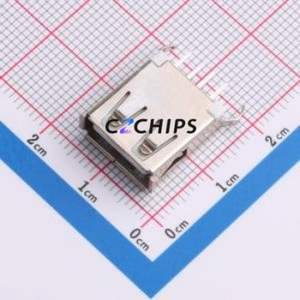 AF 180°WJB15.0 USB Connector Through hole Component (THT) Connector Type-A USB 2.0 Female Through Hole - Product Image 1