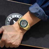 Montres automatiques MEGIR 8606 pour homme, bracelet en acier inoxydable, cadran ajouré, montre mécanique pour homme, montre de business