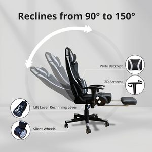 Premium Ergonomique 150KG Entièrement Inclinable <span class=keywords><strong>Chaise</strong></span> <span class=keywords><strong>Gamer</strong></span> Réglable Silla Confortable Bureau Ergonomique Chaises De Jeu avec Repose-Pieds - Product Image 6