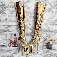 Mode Talons Fille Plate-Forme Stripper Chaussures Femme 20cm Pole Dance Bottes Au-dessus du genou Bottes Longues pour Femmes avec Talons