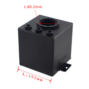 Tanque de Combustible de Aleación de Aluminio de 2L con Rosca AN6 de un Solo Orificio, Modificación Universal para Automóviles, Negro y Plateado - Product Image 4