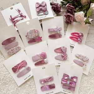 MIO <span class=keywords><strong>serie</strong></span> Rosa dulce niñas pinzas para el cabello conjuntos perla lentejuelas arco BB pinzas para el cabello lindo niños horquilla pajarita flor accesorios para el cabello - Product Image 1
