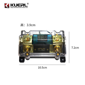 กล่องฟิวส์เครื่องเสียงรถยนต์คูเออร์ลพร้อมจอแสดงผลดิจิตอล 10.5x7.2x3.9 ซม. โลหะสำหรับการอัพเกรดแบบติดตั้งเพิ่มเติม - Product Image 1