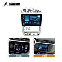 2004-2006 Kia Pride/Kia Rio (LHD) 9 inci Bingkai Tunggal Panel Pemutar DVD Mobil Bingkai Panel Radio Navigasi Android Auto ABS