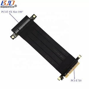 Adaptador PCI Express PCI-E 3.0 <span class=keywords><strong>8X</strong></span> a X8 de 180 Grados, Cable de Extensión de Tarjeta Riser de 10CM 20CM 30CM 40CM 50CM 60CM 70CM 80CM 90CM 100CM - Product Image 1