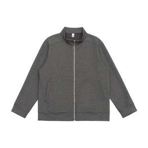 Sweat-shirt épais à épaules tombantes, veste à capuche en coton French Terry, cardigan à col montant, veste décontractée pour homme - Product Image 4