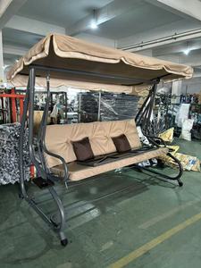 <span class=keywords><strong>Hamac</strong></span> de jardin moderne en acier à 3 places, cocoon, patio extérieur, imperméable, chaise suspendue de jardin avec auvent réglable - Product Image 6