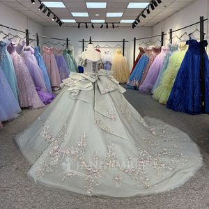 Vestidos de Quinceañera Vintage Dy1389 con Escote Corazón, Cola Watteau, Apliques de Cuentas, Vestido de Gala de Gasa Antiestático Natural - Product Image 4