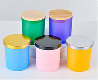 Bouteilles de bougies en verre ambré mat givré de luxe 10oz 315ml avec bouchons en liège, option de gravure, écologiques, recyclables, porte-bougie pour la maison