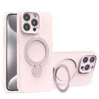 Étui de téléphone magnétique à succion en silicone liquide de couleur personnalisée support de support d'anneau housse de protection personnalisée pour iPhone 16 15 Pro