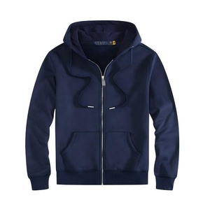 <span class=keywords><strong>Sweat</strong></span> à capuche unisexe surdimensionné respirant en coton brodé de haute qualité avec double fermeture éclair pour l'automne - Product Image 1