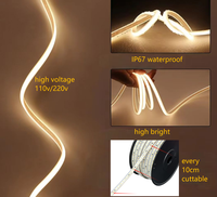 Bande lumineuse LED flexible en silicone LEDODM IP67 étanche AC110V/220V haute tension SMD2835 120LEDs/m 6000K, rouleau de 50m
