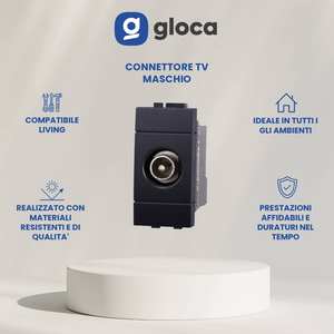 Connecteurs TV mâles Gloca de type F à montage sur panneau, lot de 2 pour la série Living - Product Image 2