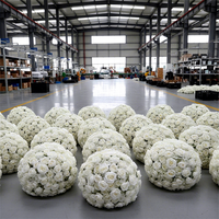 FL-093 Bola Bunga Putih Ukuran Besar 60cm, Bola Floral Besar untuk Dekorasi Meja Tengah Pesta Pernikahan