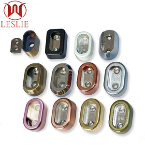 Support mural ovale pour tringle à vêtements Leslie en alliage de zinc chromé, quincaillerie de penderie YT-1510 - Product Image 4