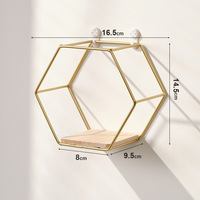Étagère murale en métal à un seul niveau, sans perçage, décoration murale, étagère de rangement en fer forgé pour salon