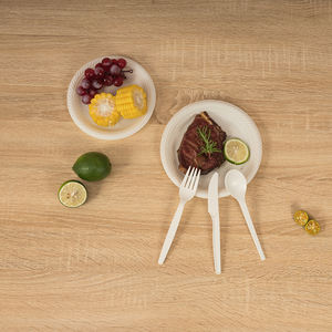 Tenedor de almidón de maíz de 6,5 pulgadas de alta calidad, cubiertos desechables biodegradables compostables ecológicos para fiestas al por mayor - Product Image 4