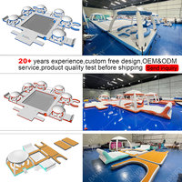 Nouveau Design Île de Bain Gonflable Salon Flottant Radeau Flottant Plateforme Flottante pour Jet Ski avec Tente