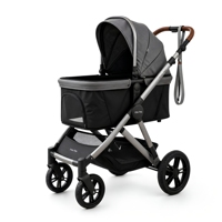 Poussette pour chien robuste 2026, capacité 40 kg, pliage à un bouton, en alliage d'aluminium, transport portable pour animaux de compagnie