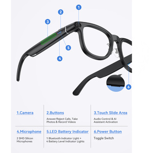 Occhiali Smart con Fotocamera 8MP X01 Ultra, Traduzione AI, Display Batteria, Custodia di Ricarica, Chiamate Vocali BT, Registrazione Video, Occhiali da Sole - Product Image 3