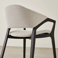 Chaise de salle à manger BST de haute qualité avec revêtement en tissu tressé durable et en cuir, structure en bois de frêne massif, chaise de salle à manger pour restaurant