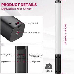 Ulanzi VL119 Tube de poche RGB <span class=keywords><strong>pour</strong></span> Studio salle de jeu vidéo film Vlog <span class=keywords><strong>Tiktok</strong></span> photographie Led bâton lumière <span class=keywords><strong>lampe</strong></span> <span class=keywords><strong>pour</strong></span> iPhone 15 - Product Image 5