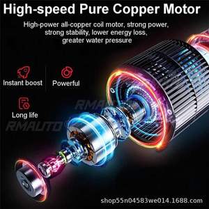 เครื่องฉีดน้ำแรงดันสูงไร้สาย 45 บาร์ 240 วัตต์ สำหรับล้างรถยนต์ แบบพกพา ใช้กับ Makit - Product Image 3