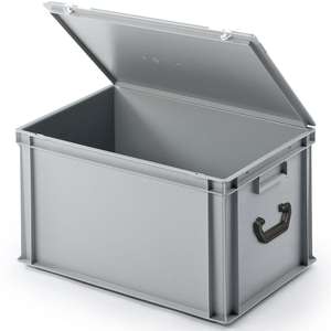 Euro-Koffer Aus PP Mit 2 Tragegriffen, LxBxH 600x400x330 Mm, Grau - Product Image 2