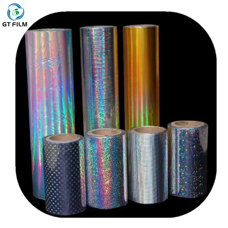 Película de revestimiento holográfico, laminación holográfica transparente, BOPP/PET/PVC, precio competitivo