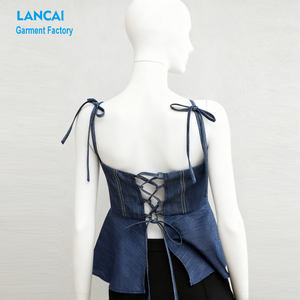 Fabricant de vêtements en gros – Robe d'été sans manches en coton à col en V, personnalisable avec marque privée, style étagé, et robe longue - Product Image 3