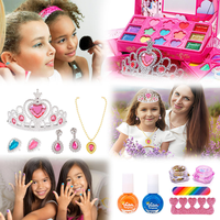 Kit de Maquillage Beauté et Mode pour Filles, Maquillage pour Enfants, Kit Nail Art, Bracelet de Perles DIY, Cosmétiques Lavables, Ensemble de Maquillage