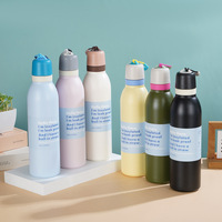 Bouteille d'eau sport double usage 24oz avec couvercle à paille, anti-fuite, en acier inoxydable 304 de qualité alimentaire, isotherme, pour tous