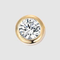 Pendentif Breloque Pierre de Naissance en Acier Inoxydable Étanche, Or PVD 14K, Cristal 6MM, Pierre de Naissance des 12 Mois, pour Accessoires de Bijoux