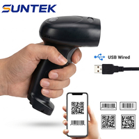 Escáner de Código de Barras Portátil SUNTEK 2D 1D QR, USB con Cable, Automático, 3 Modos, POS