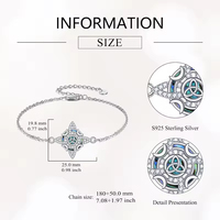 Bracelet fin en argent sterling 925 avec nœud celtique et coquillage incrusté, personnalisable avec logo, pour femme, vente en gros