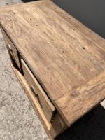Table basse moderne en bois massif avec tiroirs, fabriquée à la main en bois d'orme du Nord, meubles de salon, KAMAL ART and CRAFT