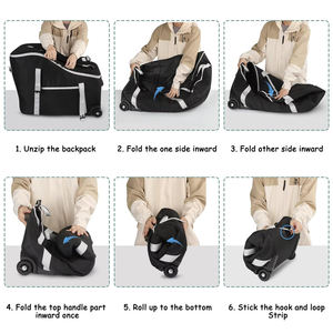 Asiento de <span class=keywords><strong>coche</strong></span> portátil, Base para cochecito, bolsa de viaje, mochila para asiento de <span class=keywords><strong>coche</strong></span> infantil, funda acolchada con cremallera, carta plegable de poliéster - Product Image 5