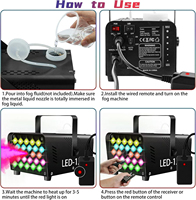 Machine à Fumée à Effets de Scène 1200W 24 LED RGB, Contrôle Sans Fil, pour Mariage KTV Fête