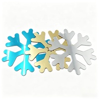 Adorno Navideño de Acrílico Semitransparente con Forma de Copo de Nieve, Espejo Unidireccional Reflectante, Venta al Por Mayor