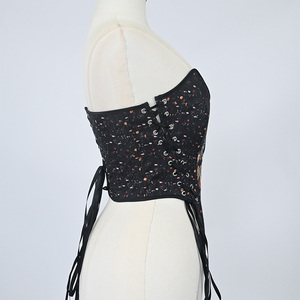 Haut court bustier imprimé pour femme, sans manches, en polyester et nylon, ajustable, avec bretelles fines, style été, haute qualité - Product Image 6